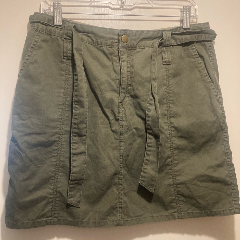 Free People Forest Green Skirt with Accent Belt